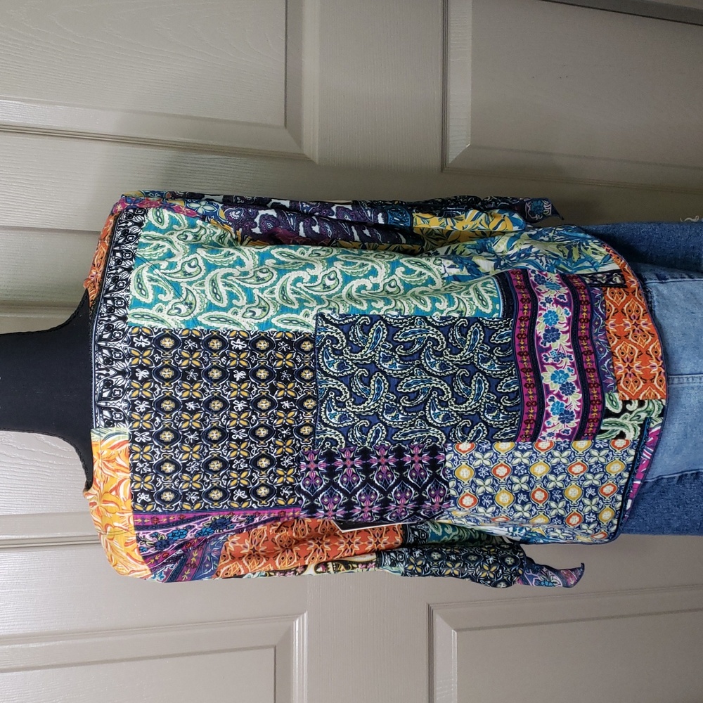 NWT Multiples Colorful Patchwork Women's Top Size Small - Picture 5 of 8